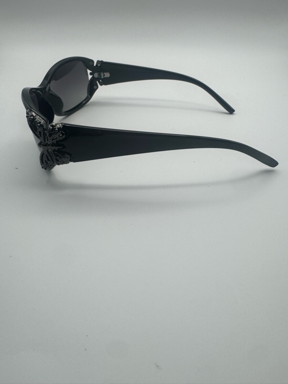 Black Women's Sunglasses with Butterfly Accent